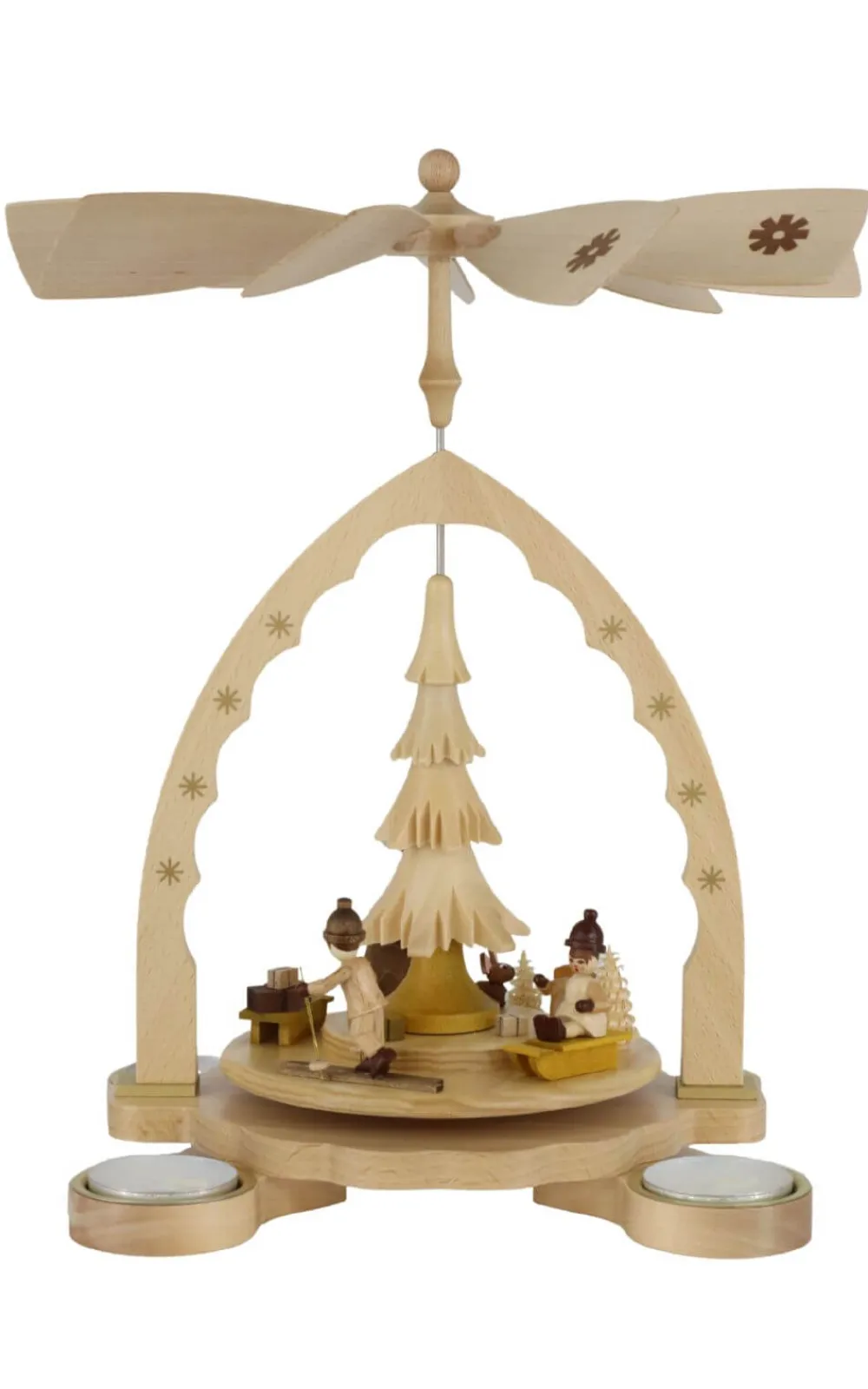 Richard Glässer GmbH Weihnachtspyramiden*Weihnachtspyramide für Teelichte mit Bescherung, 27 cm, von Richard Glässer