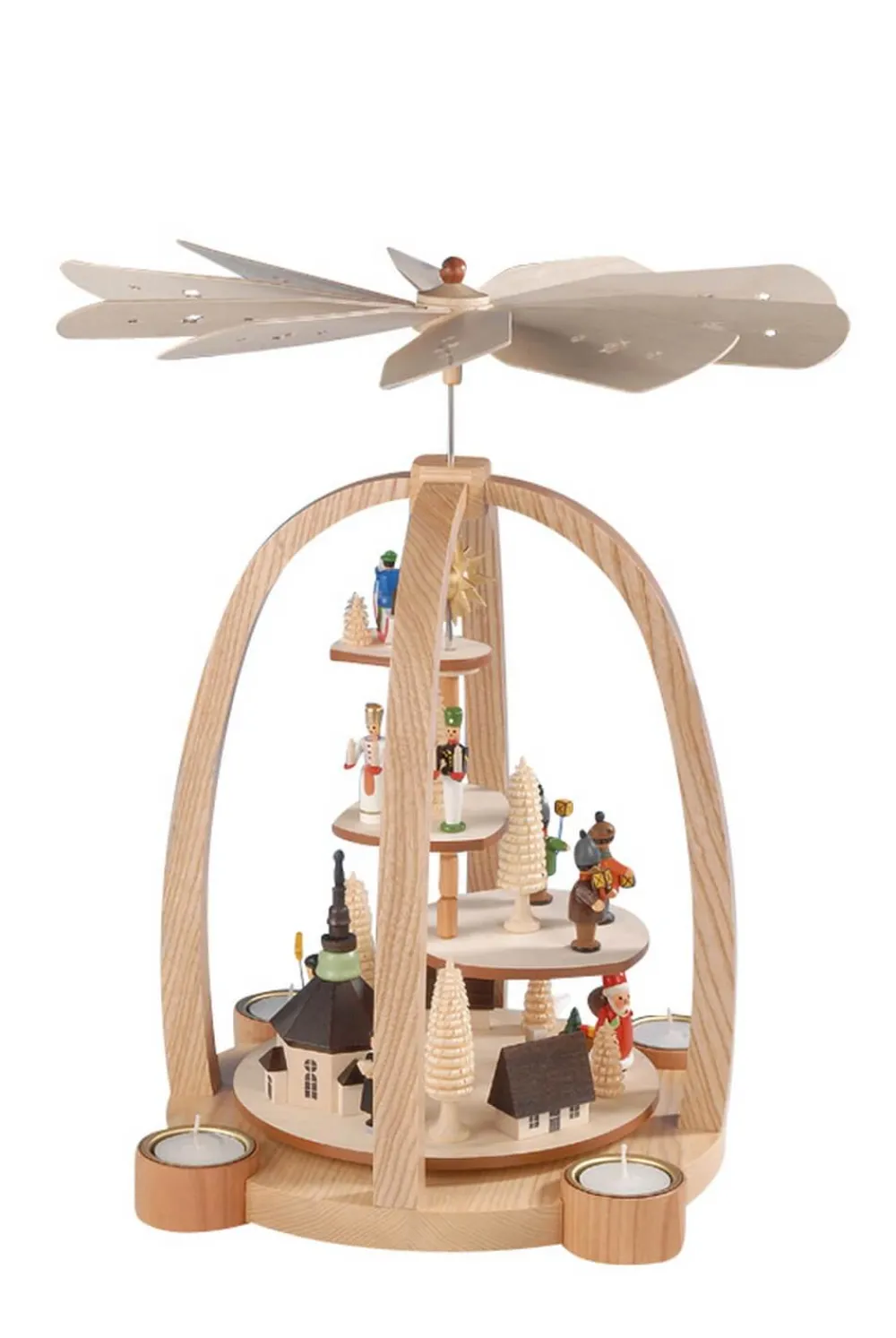 Knuth Neuber Neuheiten | Weihnachtspyramiden*Weihnachtspyramide für Teelichte mit Weihnachtsmotiv, 41 cm, von