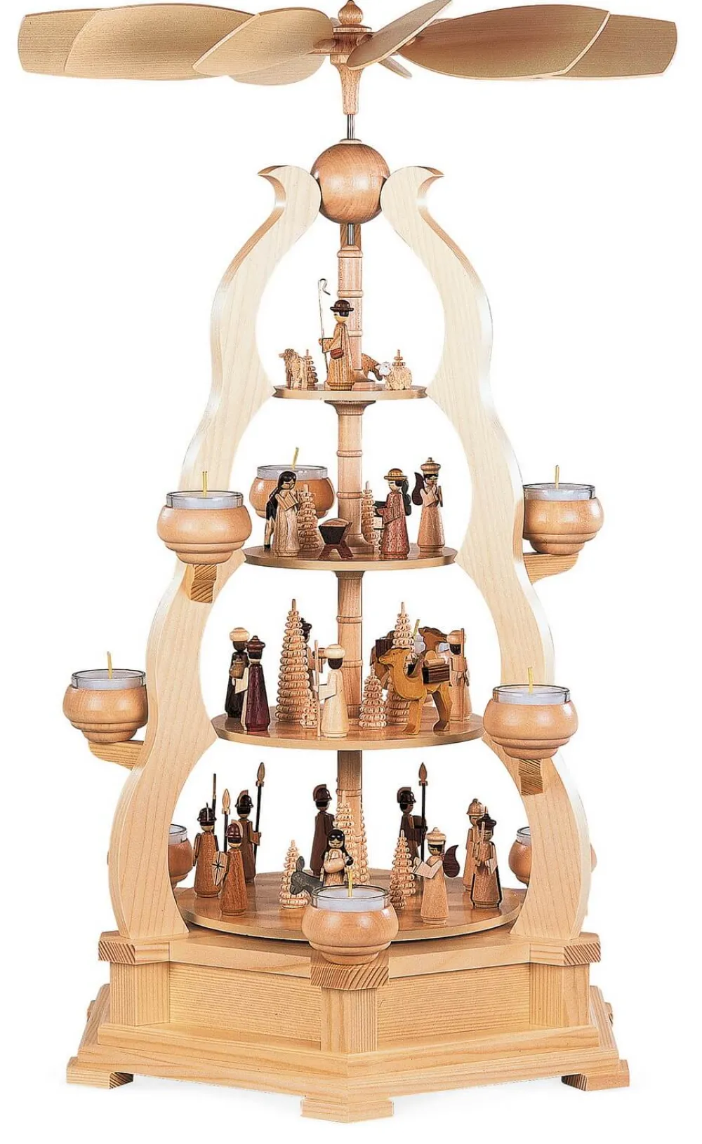 Müller Kleinkunst Einzelstücke | Neuheiten*Weihnachtspyramide für Teelichter Heilige Geschichte, 64 cm von