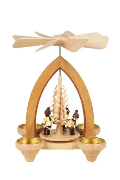 Heinz Lorenz Weihnachtspyramiden | Teelichtpyramiden*Weihnachtspyramide für Teelichte mit Wintersportler, 26 cm, von