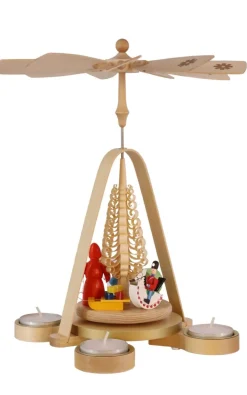 Richard Glässer GmbH Auslaufartikel | Weihnachtspyramiden*Weihnachtspyramide für Teelichte mit Bescherung, 28 cm von Richard Glässer