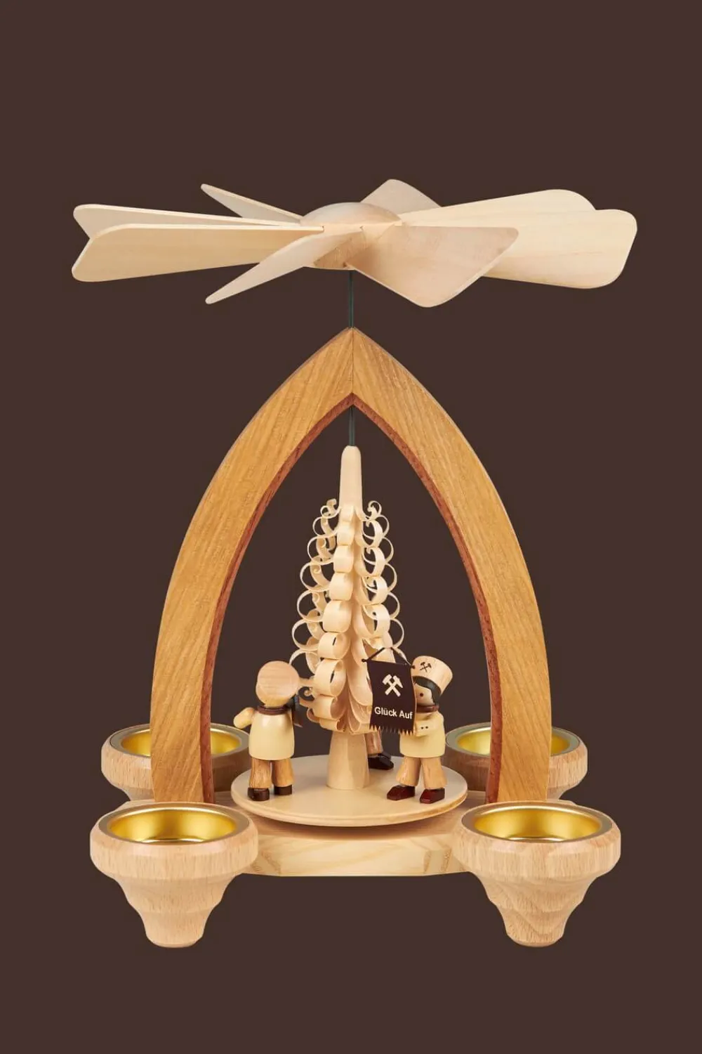 Heinz Lorenz Teelichtpyramiden | Weihnachtspyramiden*Weihnachtspyramide für Teelichte Bergmannszug, 26 cm von
