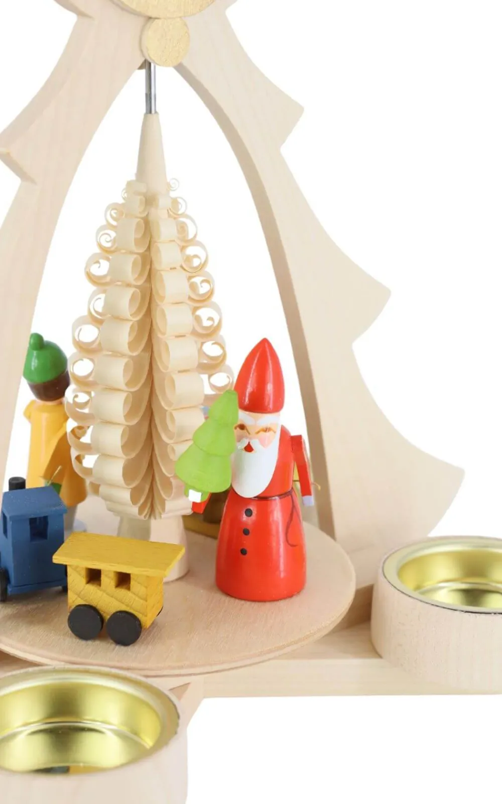 Zenker Neuheiten | Teelichtpyramiden*Weihnachtspyramide für Teelichte Bescherung, natur, 28 cm von Ralf