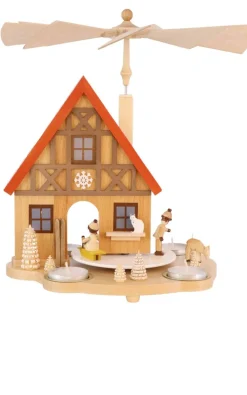 Richard Glässer GmbH Weihnachtspyramiden*Weihnachtspyramide Haus mit Winterkinder, 29 cm von Richard Glässer