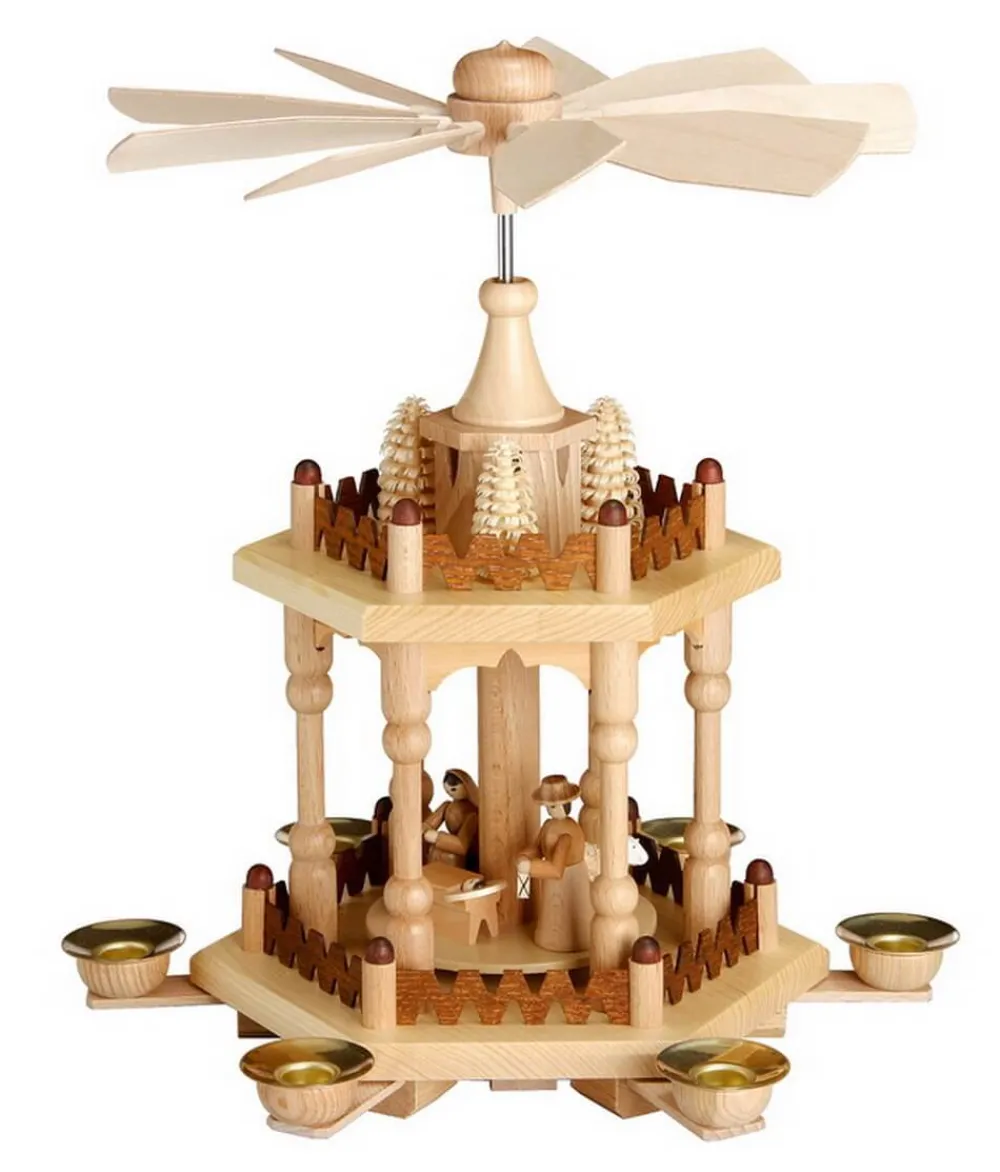Theo Lorenz Weihnachtspyramiden*Weihnachtspyramide Heilige Familie, 2 - stöckig, 29 cm von