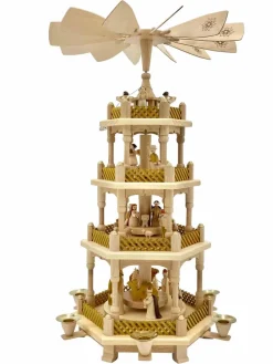 Richard Glässer GmbH Neuheiten | Bestseller*Weihnachtspyramide Heilige Geschichte, 4 – stöckig, 54 cm von Richard Glässer