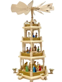 Richard Glässer GmbH Neuheiten | Bestseller*Weihnachtspyramide Heilige Geschichte, 4 – stöckig, 54 cm von Richard Glässer