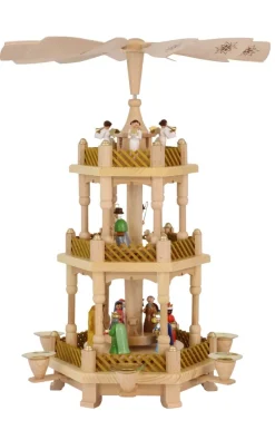 Richard Glässer GmbH Neuheiten | Auslaufartikel*Weihnachtspyramide Heilige Geschichte, 3 – stöckig, 40 cm von Richard Glässer