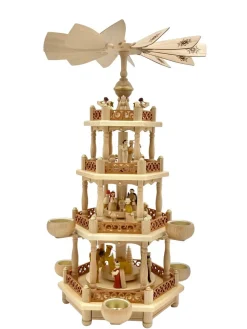 Richard Glässer GmbH Neuheiten | Weihnachtspyramiden*Weihnachtspyramide Heilige Familie, 4 – stöckig, 55 cm von Richard Glässer