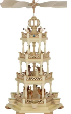 Müller Kleinkunst Einzelstücke | Neuheiten*Weihnachtspyramide Heilige Geschichte, 3 - stöckig, 55 cm von