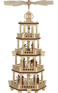 Müller Kleinkunst Einzelstücke | Weihnachtspyramiden*Weihnachtspyramide Heilige Geschichte, 4 - stöckig, , 64 cm von
