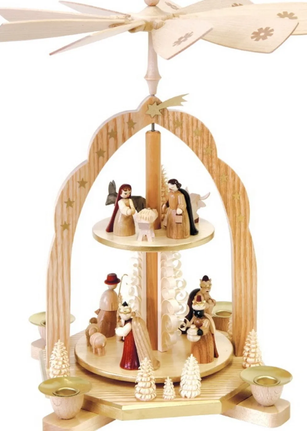 Richard Glässer GmbH Weihnachtspyramiden*Weihnachtspyramide Heilige Familie, 2 – stöckig, 31 cm von Richard Glässer