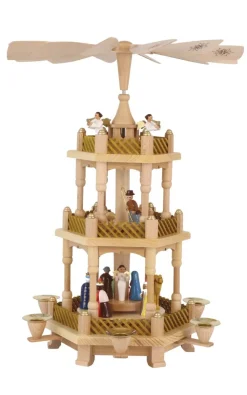 Richard Glässer GmbH Neuheiten | Auslaufartikel*Weihnachtspyramide Heilige Geschichte, 3 – stöckig, 40 cm von Richard Glässer