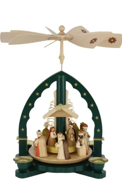Richard Glässer GmbH Neuheiten*Weihnachtspyramide Heilige Familie, grün, 27 cm von Richard Glässer