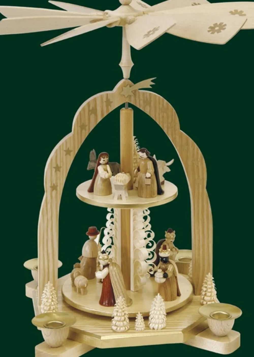 Richard Glässer GmbH Weihnachtspyramiden*Weihnachtspyramide Heilige Familie, 2 – stöckig, 31 cm von Richard Glässer