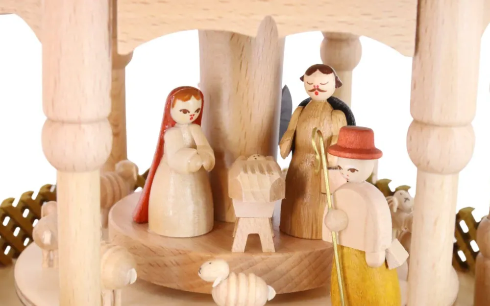 Richard Glässer GmbH Einzelstücke | Neuheiten*Weihnachtspyramide Heilige Geschichte, 5 - stöckig, elektrisch, 75 cm von Richard Glässer