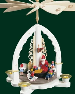 Richard Glässer GmbH Auslaufartikel*Weihnachtspyramide mit Bescherung, weiß, 27 cm von Richard Glässer