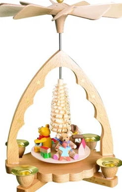 Richard Glässer GmbH Weihnachtspyramiden*Weihnachtspyramide mit Bärenkinder, 19 cm von Richard Glässer