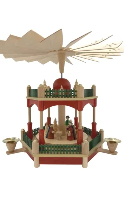 Richard Glässer GmbH Weihnachtspyramiden*Weihnachtspyramide mit Christi Geburt, 2 – stöckig, 28 cm von Richard Glässer