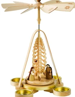 Richard Glässer GmbH Weihnachtspyramiden*Weihnachtspyramide mit Christi Geburt für Teelichte, 28 cm von Richard Glässer