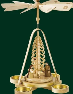 Richard Glässer GmbH Weihnachtspyramiden*Weihnachtspyramide mit Christi Geburt für Teelichte, 28 cm von Richard Glässer