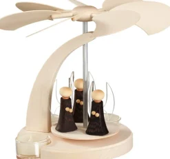 Seiffener Volkskunst eG Weihnachtspyramiden*Weihnachtspyramide mit Engel, modern, 18 cm von