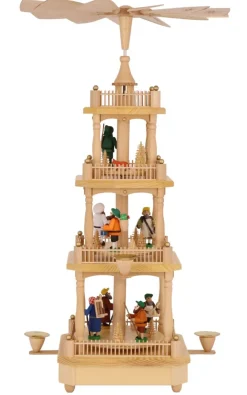Richard Glässer GmbH Einzelstücke | Weihnachtspyramiden*Weihnachtspyramide mit Erzgebirgsmotiven, 54 cm, 3 - stöckig von Richard Glässer