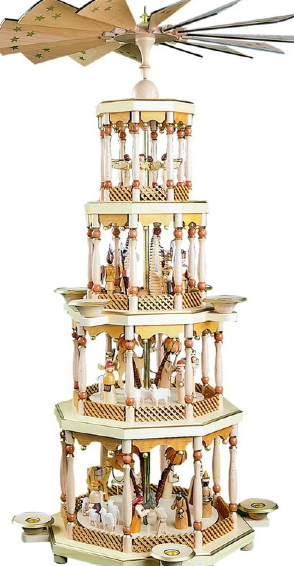 Richard Glässer GmbH Einzelstücke | Weihnachtspyramiden*Weihnachtspyramide mit Heiliger Familie, 4 – stöckig, 94 cm von Richard Glässer