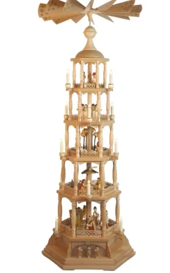 Richard Glässer GmbH Einzelstücke | Weihnachtspyramiden*Weihnachtspyramide mit Heiliger Geschichte, 5 - stöckig, elektrisch, 140 cm von Richard Glässer