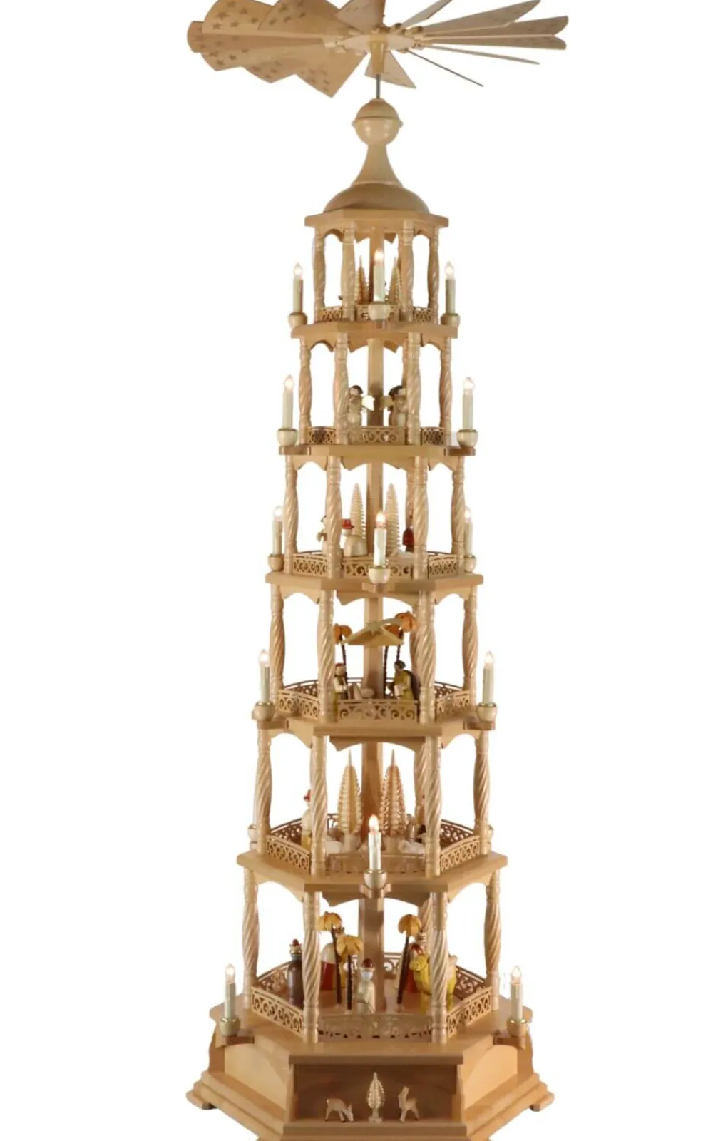 Richard Glässer GmbH Einzelstücke | Weihnachtspyramiden*Weihnachtspyramide mit Heiliger Geschichte, 6 - stöckig, elektrisch, 165 cm von Richard Glässer