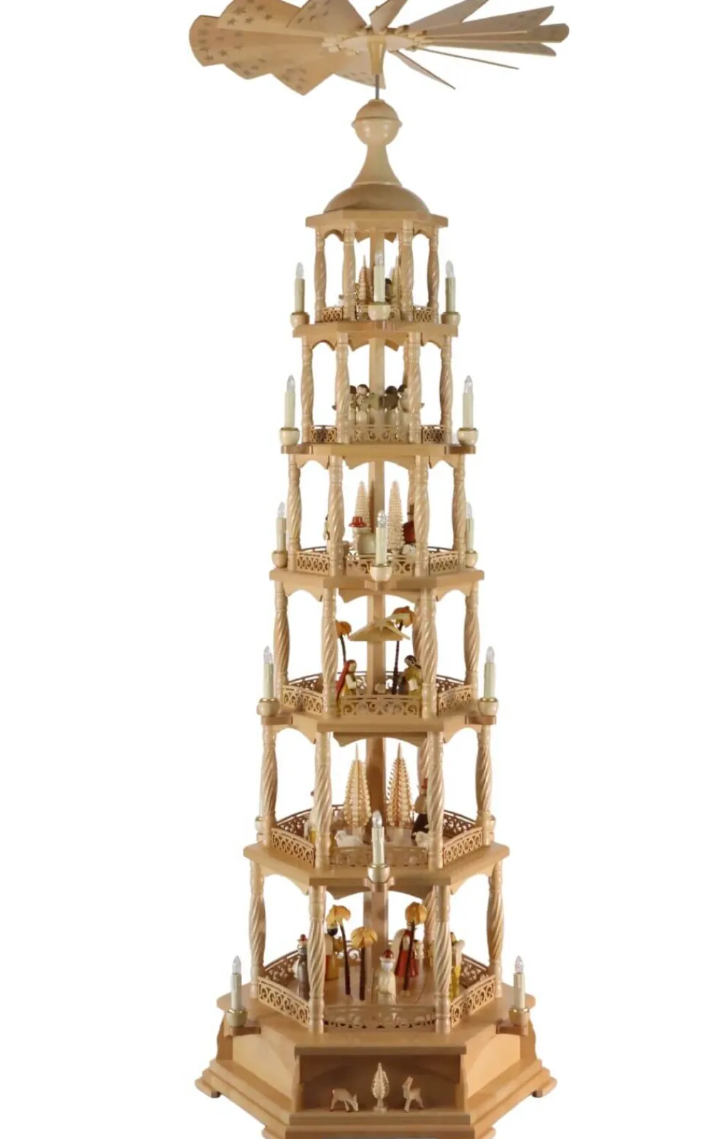 Richard Glässer GmbH Einzelstücke | Weihnachtspyramiden*Weihnachtspyramide mit Heiliger Geschichte, 6 - stöckig, elektrisch, 165 cm von Richard Glässer