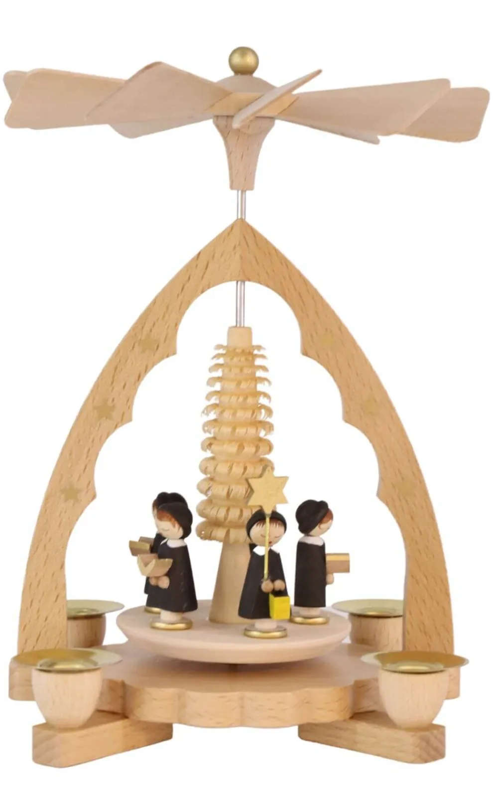 Richard Glässer GmbH Weihnachtspyramiden*Weihnachtspyramide mit Kurrende, 19 cm, von Richard Glässer