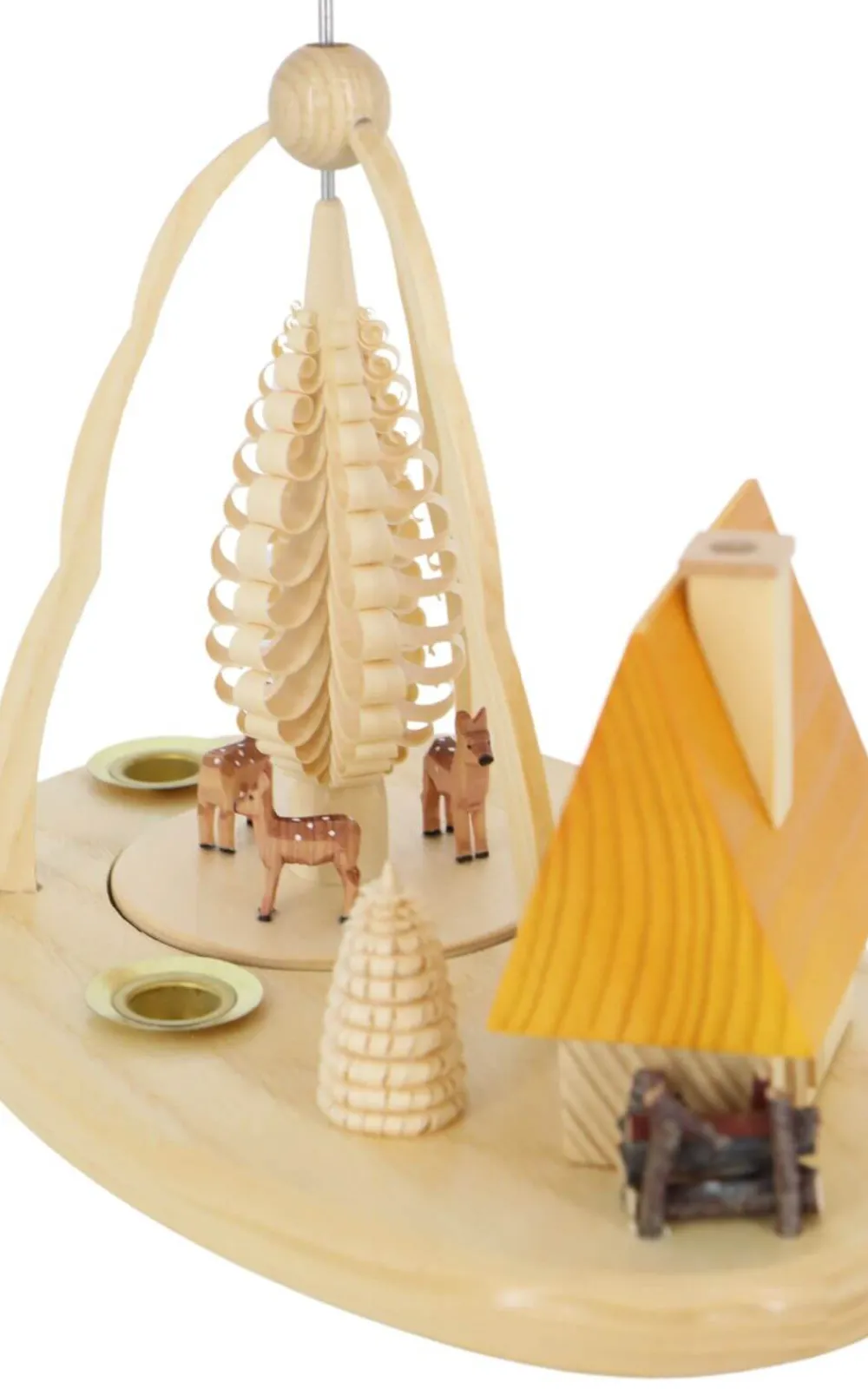 Zenker Weihnachtspyramiden*Weihnachtspyramide mit Rehe und Räucherhaus, 23 cm von Ralf