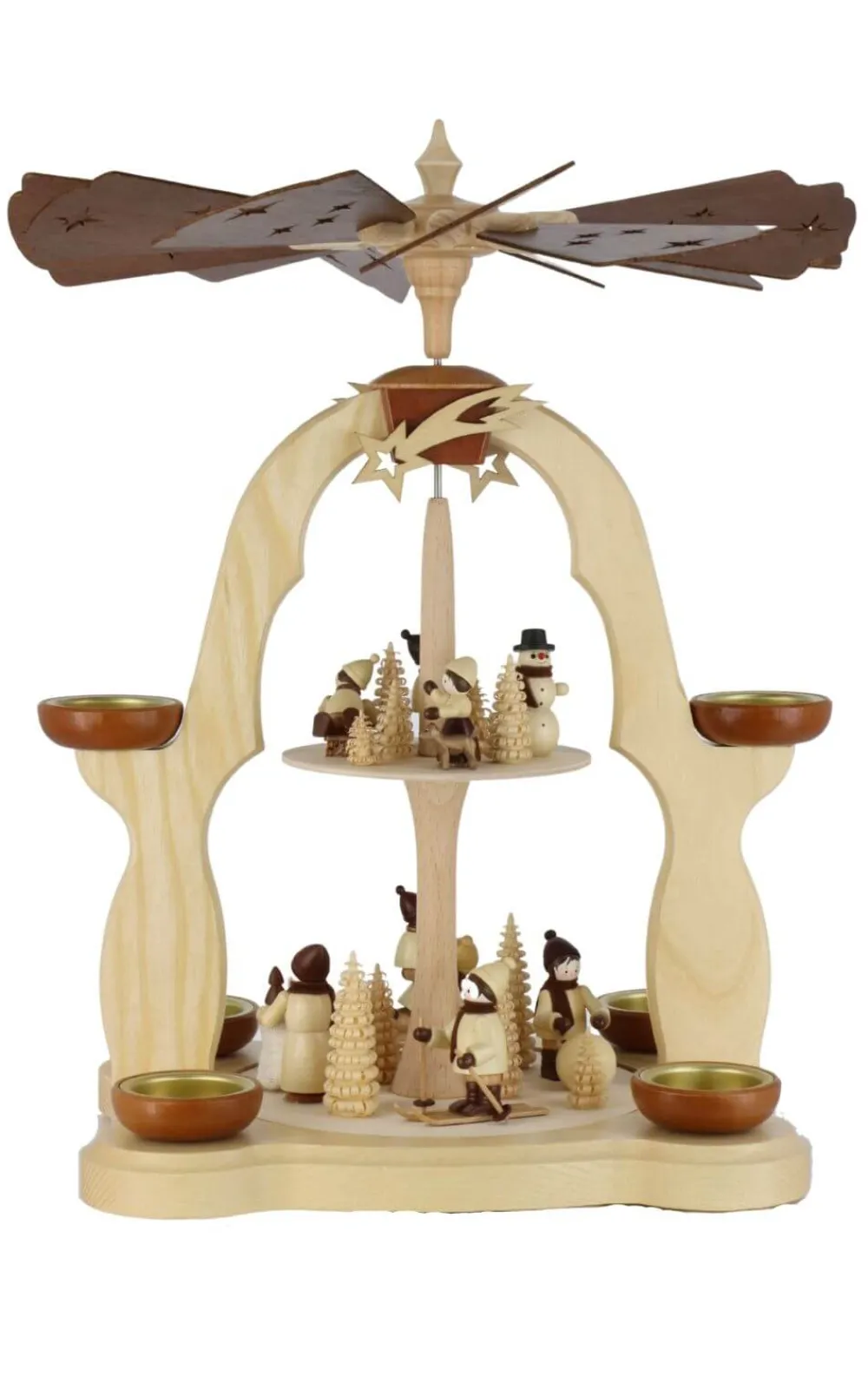 Legler Holz- und Drechslerwaren HODREWA Weihnachtspyramiden*Weihnachtspyramide mit Winterkinder, 2-stöckig von Legler