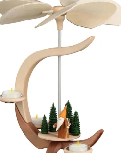 Seiffener Volkskunst eG Weihnachtspyramiden*Weihnachtspyramide mit Wichtel Waldarbeiter, C-Form von