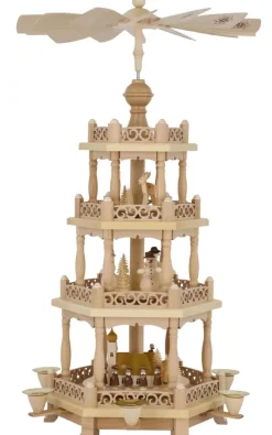 Richard Glässer GmbH Neuheiten | Weihnachtspyramiden*Weihnachtspyramide mit Wintermotiv, 3 - stöckig, 54 cm von Richard Glässer