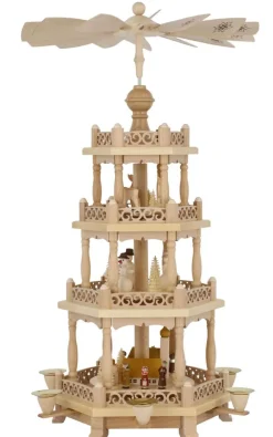 Richard Glässer GmbH Neuheiten | Weihnachtspyramiden*Weihnachtspyramide mit Wintermotiv, 3 - stöckig, 54 cm von Richard Glässer