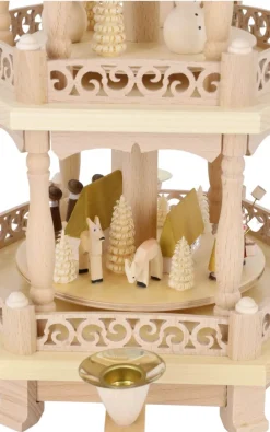 Richard Glässer GmbH Neuheiten | Weihnachtspyramiden*Weihnachtspyramide mit Wintermotiv, 3 - stöckig, 54 cm von Richard Glässer