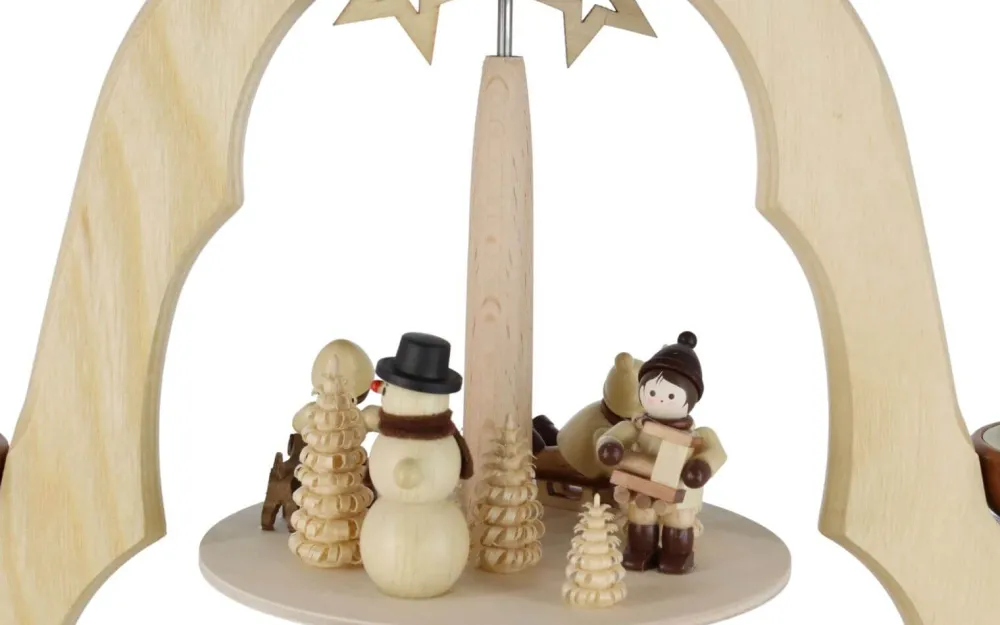 Legler Holz- und Drechslerwaren HODREWA Weihnachtspyramiden*Weihnachtspyramide mit Winterkinder, 2-stöckig von Legler