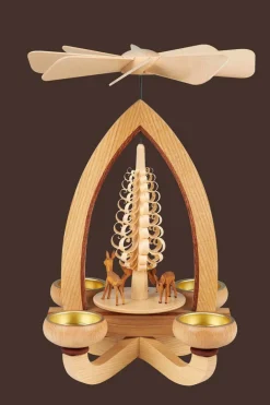 Heinz Lorenz Weihnachtspyramiden*Weihnachtspyramide Rehe für Teelichte, 28 cm von