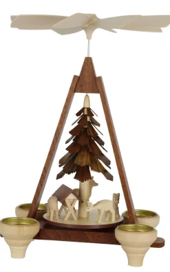 Müller Kleinkunst Neuheiten | Weihnachtspyramiden*Weihnachtspyramide Rehe, geschnitzt, 29 cm von