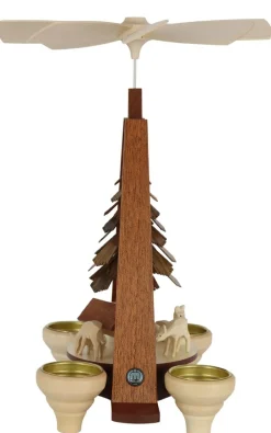Müller Kleinkunst Neuheiten | Weihnachtspyramiden*Weihnachtspyramide Rehe, geschnitzt, 29 cm von