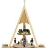 Knuth Neuber Weihnachtspyramiden*Weihnachtspyramide Seiffener Dorf mit Weihnachtsmann, 38 cm von
