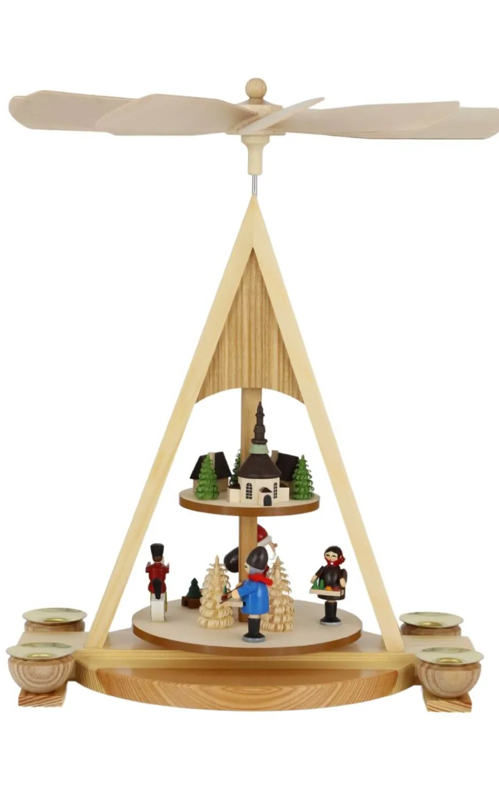 Knuth Neuber Weihnachtspyramiden*Weihnachtspyramide Seiffener Dorf mit Weihnachtsmann, 38 cm von