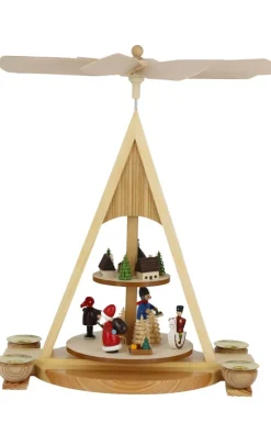 Knuth Neuber Weihnachtspyramiden*Weihnachtspyramide Seiffener Dorf mit Weihnachtsmann, 38 cm von