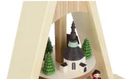 Knuth Neuber Weihnachtspyramiden*Weihnachtspyramide Seiffener Dorf mit Weihnachtsmann, 38 cm von