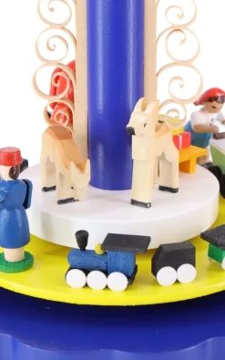 Richard Glässer GmbH Auslaufartikel | Weihnachtspyramiden*Weihnachtspyramide Weihnachtsbescherung, blau, 27 cm von Richard Glässer