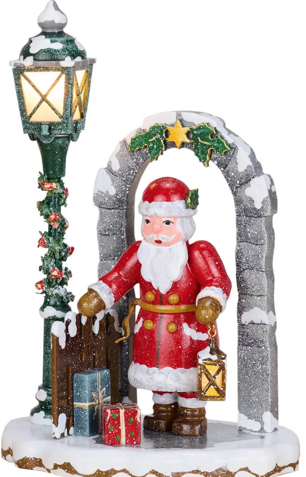 Hubrig Volkskunst Holzfiguren & Dekofiguren*Winterkind - Weihnachtsmann, elektrisch beleuchtet von