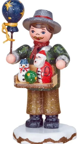 Kinder Hubrig Volkskunst Hubrig Winterkinder*Winterkind Miniatur Spielwarenhändler von