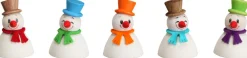 Seiffener Volkskunst eG Holzfiguren & Dekofiguren*Wippel-Schneemann-Klassik, 5er Set von